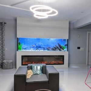Large Aquarium in white deco and (electric fireplace)