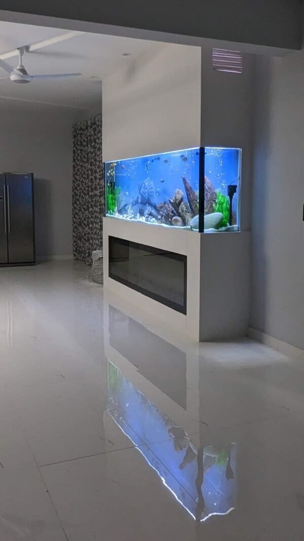 Large Aquarium in white deco and (electric fireplace) - Image 3