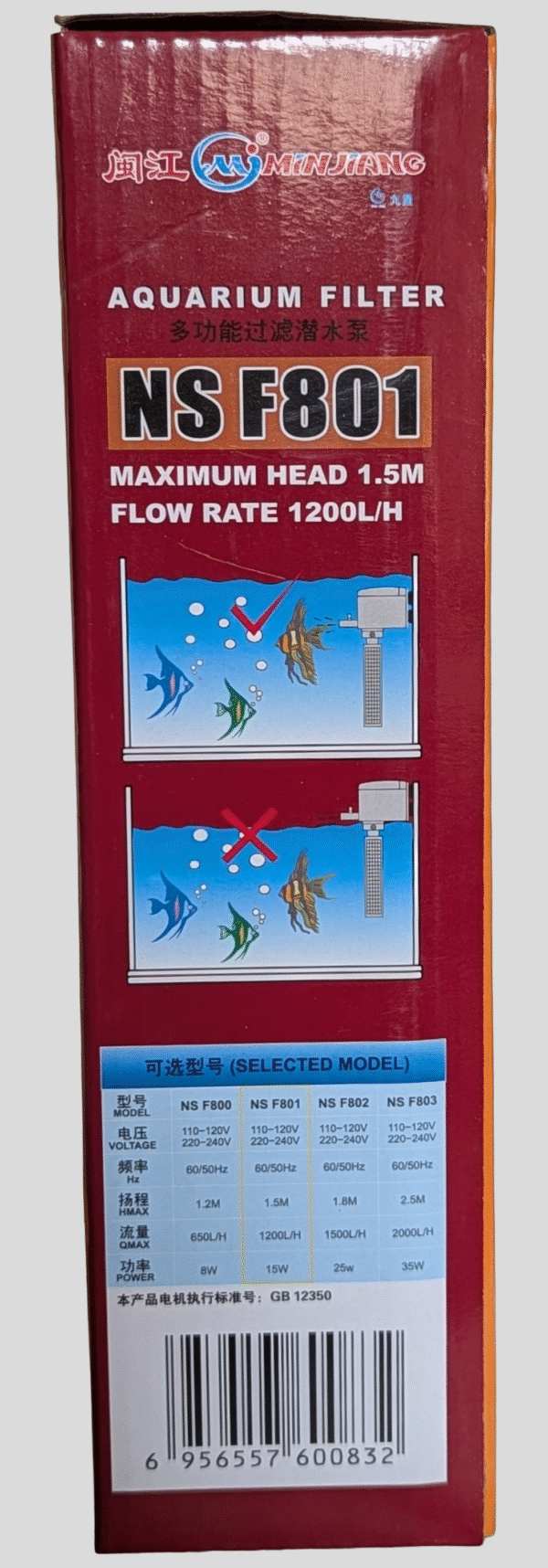Aquarium Filter NS F801 (single cartridge) - Image 3